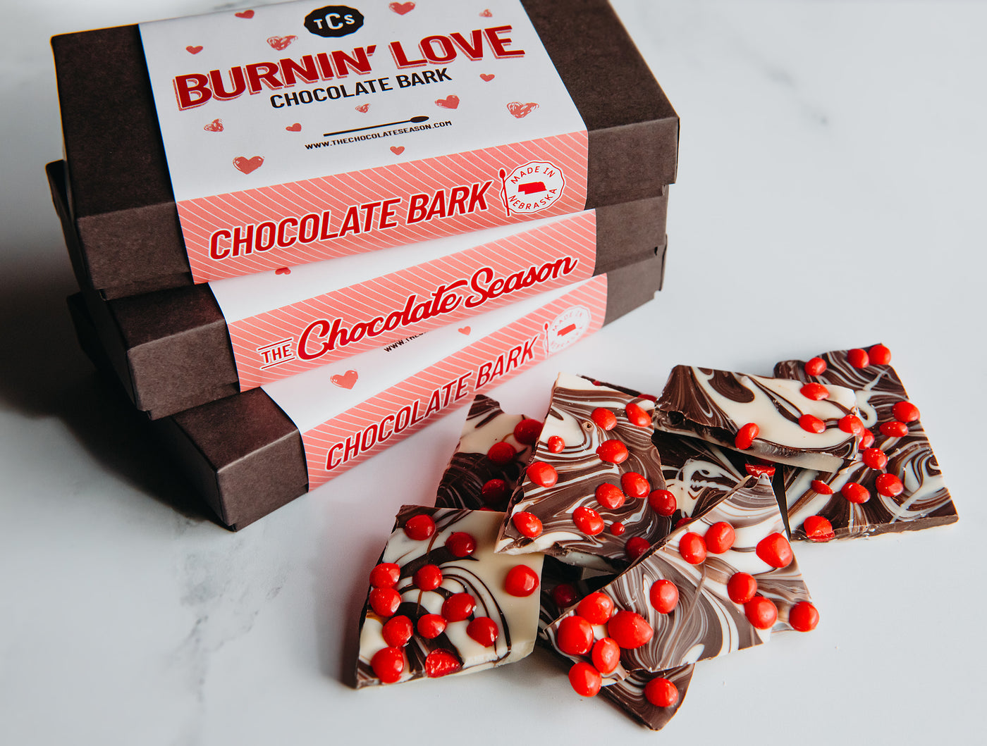 Burnin' Love Chocolate Bark