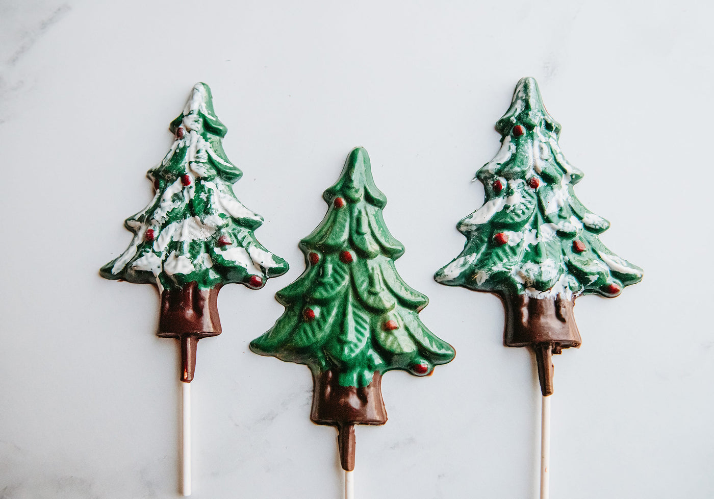Hand-painted Chocolate Christmas Trees