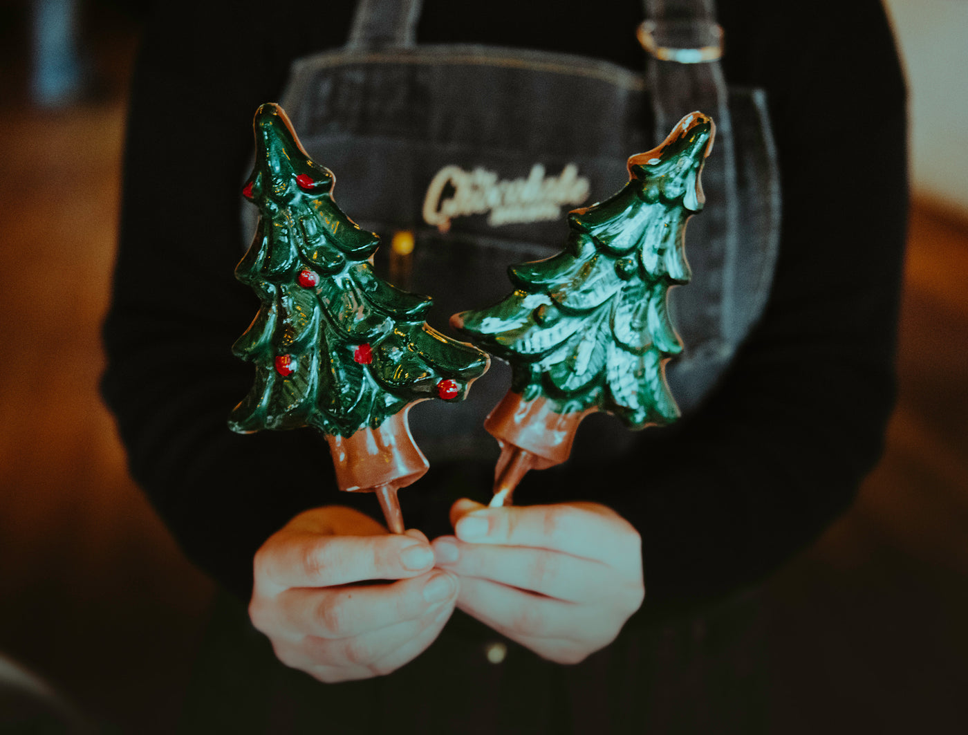 Hand-painted Chocolate Christmas Trees