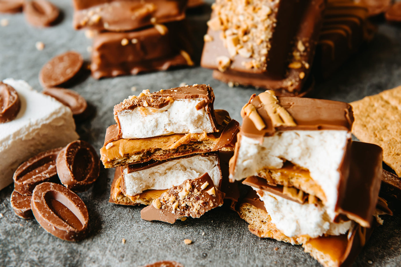 PB & Caramel Open-Faced S'mores